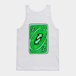 Trippy green Uno reverse card Tank Top